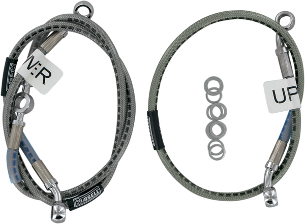 Russell Stainless Steel Rear Brake Line Kit Silver Silver, 2, nordicamoto.ro