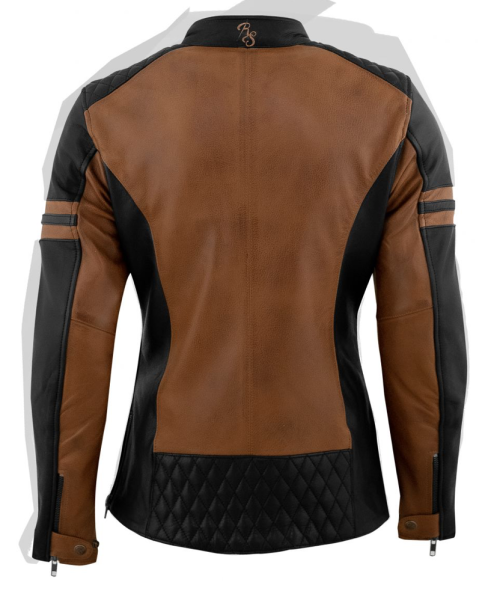 Geaca Piele Dama Rusty Stitches Joyce Brown/Black-1