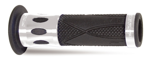 Double Density Grip Anodized, Black, Silver, 1, nordicamoto.ro