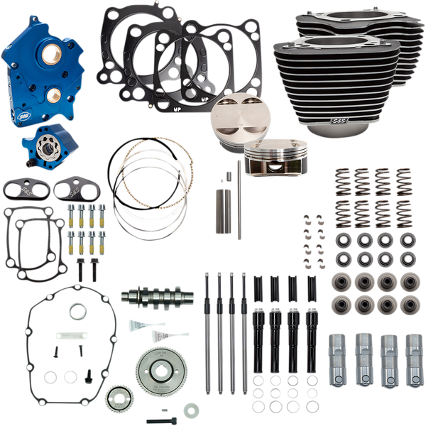 124(r) Power Package Engine Performance Kit Highlighted Fins, Wrinkle Black, 1, nordicamoto.ro