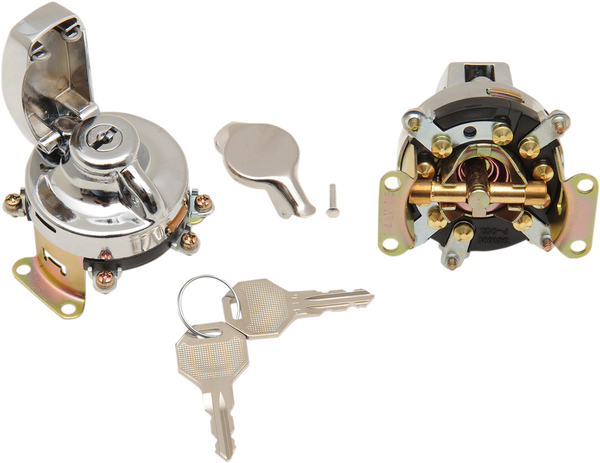 Ignition Switch For Fat Bob Dash, Knuckle/flat Chrome, 1, nordicamoto.ro