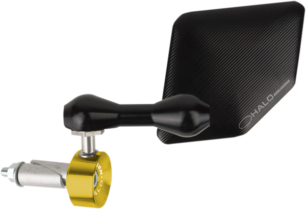 Halo Stainless Steel Bar End Mirror Black, 1, nordicamoto.ro