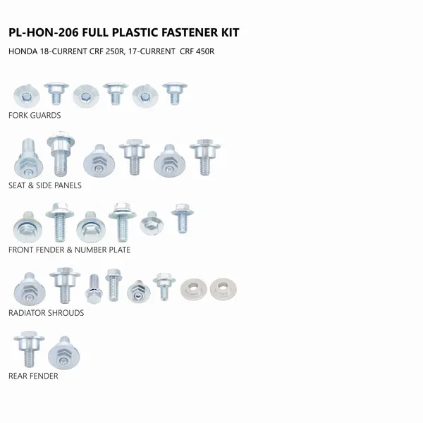 Full Plastic Fastener Kit Steel-0