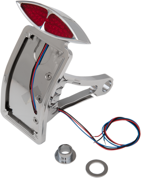 Side-mount Deco Taillight With License Plate Mount Chrome, 2, nordicamoto.ro