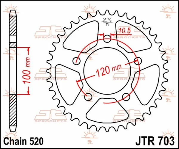 JT SPROCKETS Rear Sprocket Natural -0