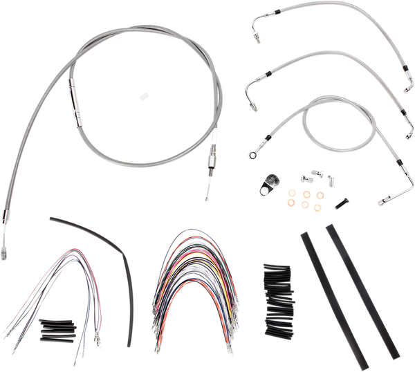 Complete Stainless Braided Handlebar Cable/brake Line Kit Silver, 1, nordicamoto.ro
