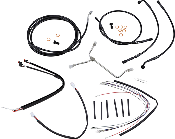 Complete Black Vinyl Handlebar Cable/line Kit For Ape Hanger Handlebars Black, 1, nordicamoto.ro