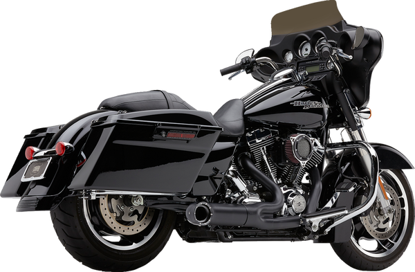 Turn Out 2-into-1 Exhaust System Black, 1, nordicamoto.ro