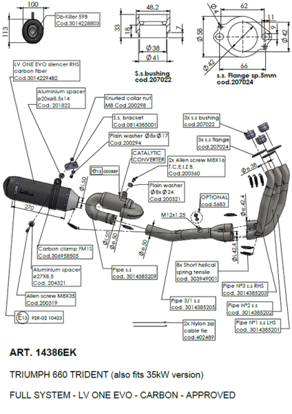 Lv One Evo Carbon Full-system Exhaust Black, Matte, 5, nordicamoto.ro