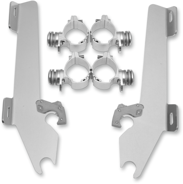 Fats/slim Windshield Trigger-lock Complete Mount Kit Polished, 1, nordicamoto.ro