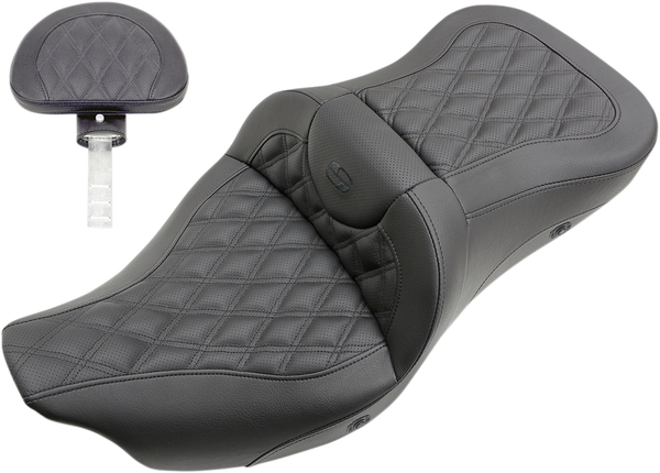Heated Roadsofa Lattice Stitched Seat Black, 1, nordicamoto.ro
