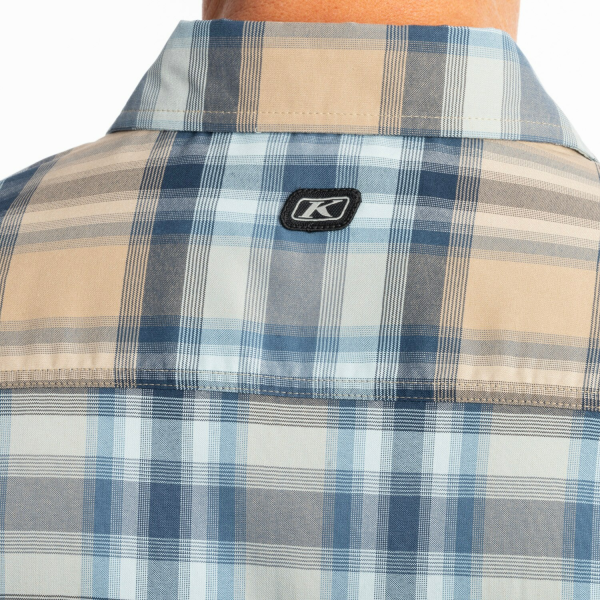 Camasa Klim Nero Stretch Mineral Blue - Golden Brown-5