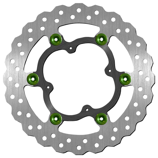 Brake Rotor Round Black, Green, Silver, 1, nordicamoto.ro