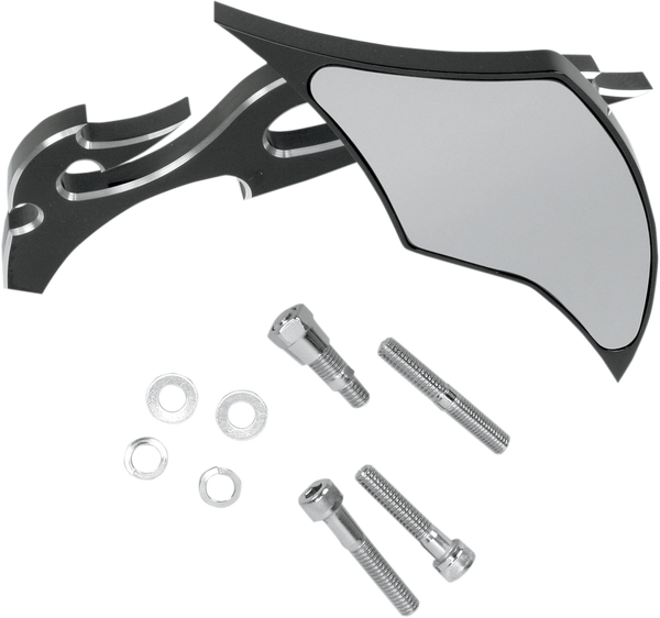 Billet Aluminum Mirrors With Clear Glass Black, 1, nordicamoto.ro