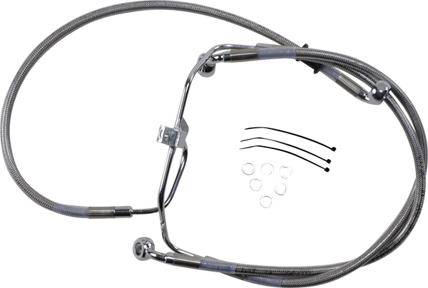Extended Length Stainless Steel Brake Line Kit Silver, Clear-coated Oversize [+51 mm (2'')], 1, nordicamoto.ro
