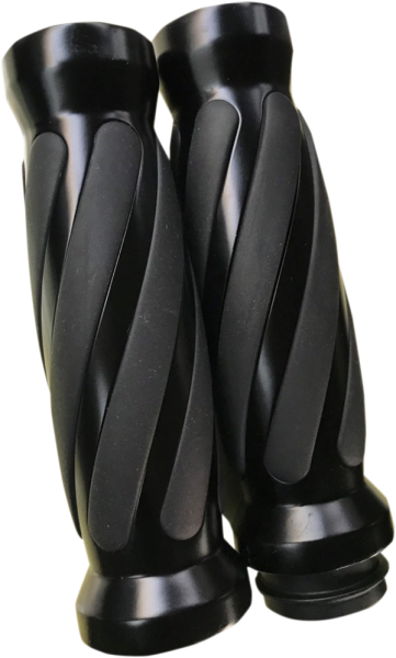 Custom Twisted Rubber Grips Black, 1, nordicamoto.ro