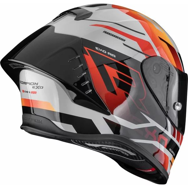 Casca integrala sport SCORPION EXO-R1 EVO II AIR ADRENALINE L Gri/Rosu/Portocaliu, 3, nordicamoto.ro