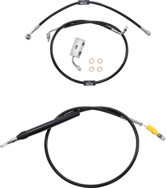 Standard Black Vinyl Braided Handlebar Cable/brake Line Kit Black, 1, nordicamoto.ro