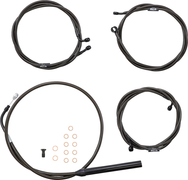Standard Midnight Braided Handlebar Cable/brake Line Kit Black, 1, nordicamoto.ro