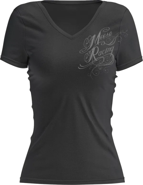 Tricou Dama MOOSE RACING Flourish Script Black-0