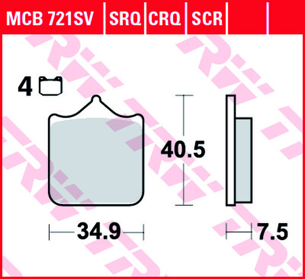 Srt Series Sindered Front Brake Pads, 1, nordicamoto.ro