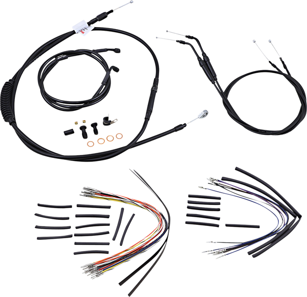 Complete Black Vinyl Handlebar Cable/line Kit For Ape Hanger Handlebars Black, 1, nordicamoto.ro