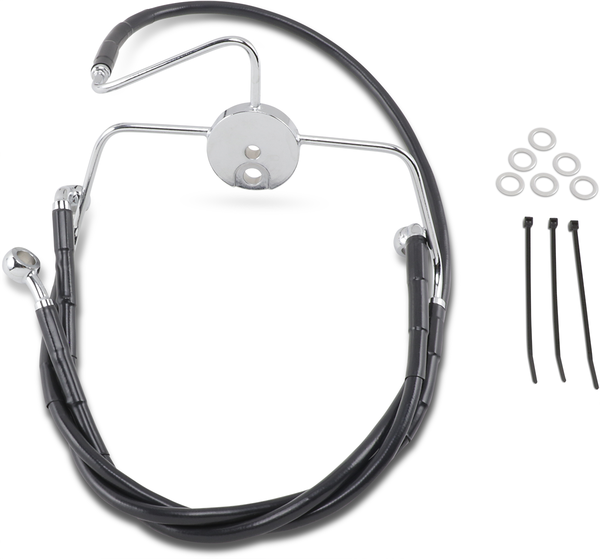 Extended Length Black Vinyl Brake Line Kit Black Oversize [+102 mm (4'')], 1, nordicamoto.ro