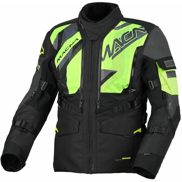 Geaca textil impermeabila touring/adventure MACNA FLEXODUS Night Eye™ S Negru Night Eye/Galben fluo, 5, nordicamoto.ro