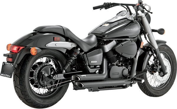 Shortshots Staggered Exhaust System Black, 1, nordicamoto.ro
