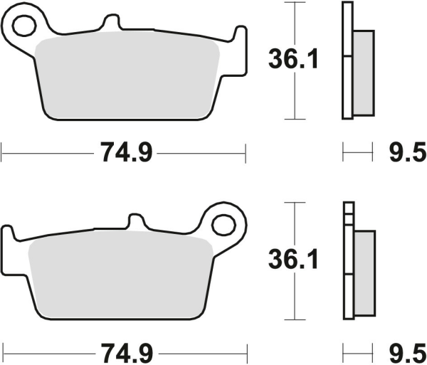 Placute frana spate TRW Organice HONDA CRF 230 '08-'10/XR 250 '88-'97/XR 600 '91-'99/YAMAHA WR 125 '98-'07