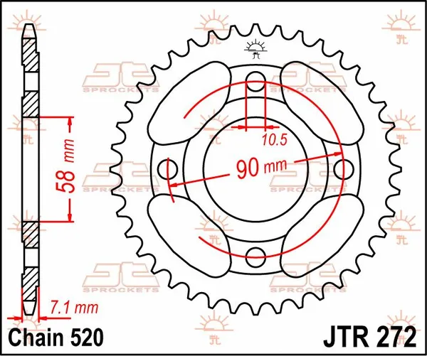 JT SPROCKETS Rear Sprocket Natural -0