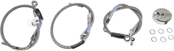 Stock Length Front Brake Line Kit Silver, 2, nordicamoto.ro