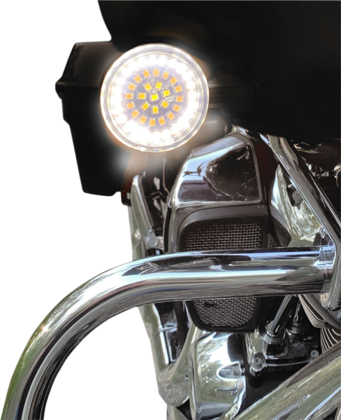 Front Dual Ring Turn Signal Inserts Amber, White, 2, nordicamoto.ro
