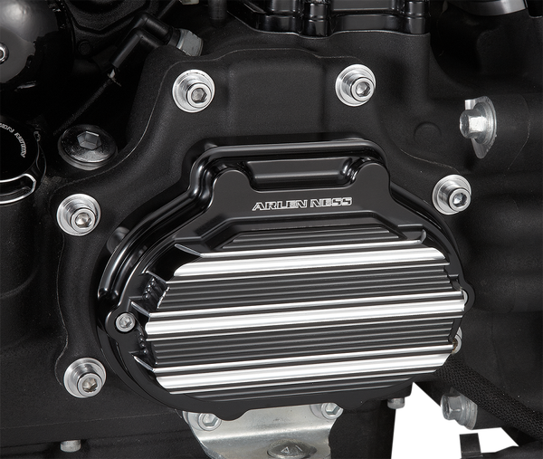 10-gauge Transmission Side Cover Raw, Black Anodized, 1, nordicamoto.ro