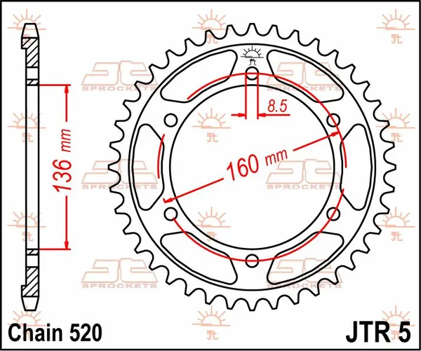 JT SPROCKETS Rear Sprocket Natural -0