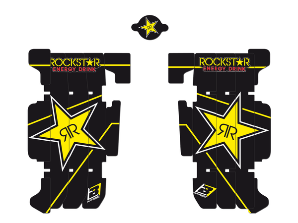 Rockstar Energy Radiator Louver Stickers Black, Yellow, 3, nordicamoto.ro