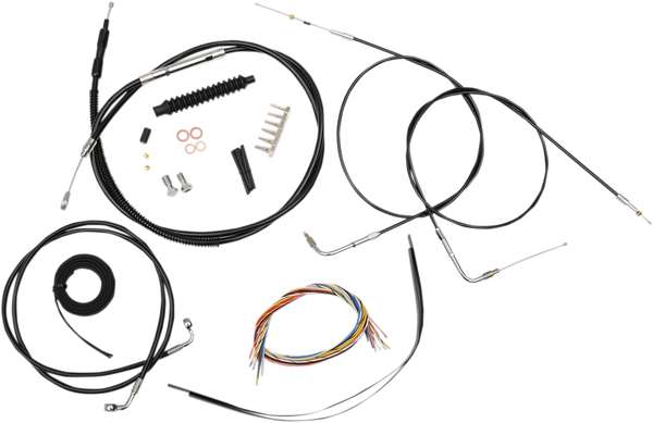 Complete Black Vinyl Braided Handlebar Cable/brake Line Kit Black, 1, nordicamoto.ro