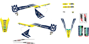 Trophy Graphic Kit With Seat Cover Yellow, White, Blue, 4, nordicamoto.ro