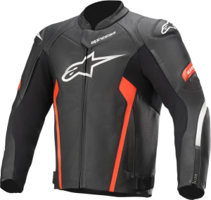 Geaca Piele Alpinestars Faster v2 Black Red 50, 1, nordicamoto.ro