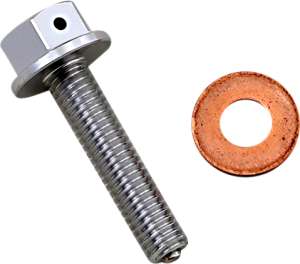 MOOSE RACING Magnetic Drain Plug Silver, Anodized Clear 