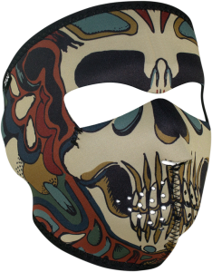 Full Mask Psych Skull Black, Brown, Green, Off-white, 1, nordicamoto.ro