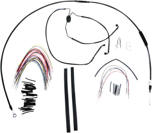 Complete Black Vinyl Handlebar Cable/line Kit For Ape Hanger Handlebars Black, 1, nordicamoto.ro