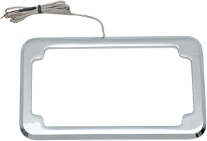 Beveled License Plate With Lights Chrome