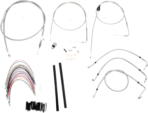 Complete Stainless Braided Handlebar Cable/brake Line Kit Silver