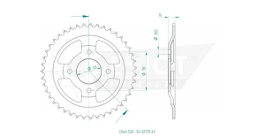 Pinion standard spate 520 negru, 2, nordicamoto.ro