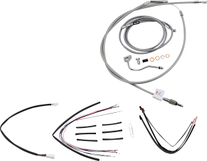 Complete Stainless Braided Handlebar Cable/brake Line Kit Silver