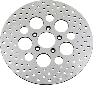 Polished Stainless Steel Drilled Brake Rotor Silver, Polished