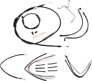 Complete Black Vinyl Handlebar Cable/line Kit For Ape Hanger Handlebars Black