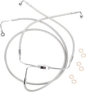 Designer Series Dot Front Lower Brake Line Kit Silver, Polished, 3, nordicamoto.ro