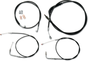 Standard Black Vinyl Braided Handlebar Cable/brake Line Kit Black, 1, nordicamoto.ro